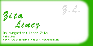 zita lincz business card